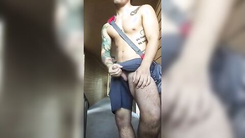 Twink's Cock Drains in the Alley