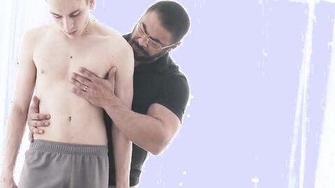 Bearded daddy loves rimming and bareback fucking with hot twink Tyler Tanner to relie