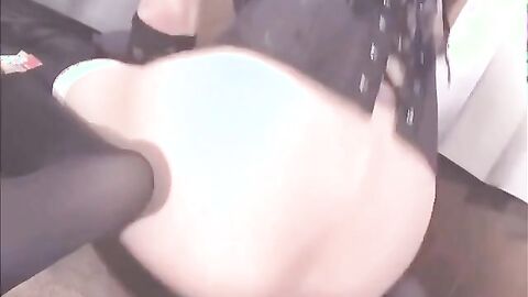 Asian Crossdresser Plays with Huge Toy