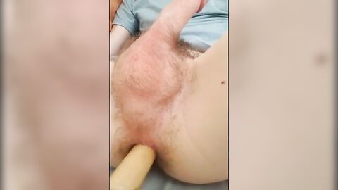 Twink Fuccboi1999 Stretched by a Wooden Dildo