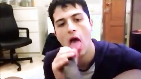 Big Black Cock Sucked by a Horny Amateur Dude