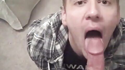 Big-Cock Blowjob - Cum Shot on Tongue