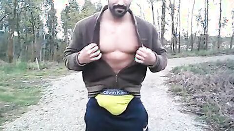 Portuguese Bear Strips and Shows His Big Cock