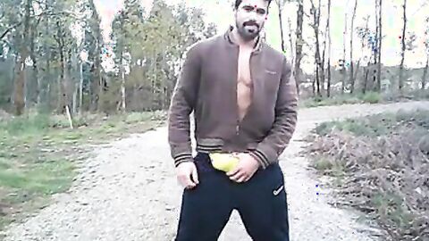 Portuguese Bear Strips and Shows His Big Cock