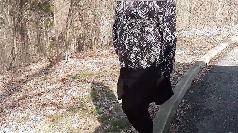 Outdoor Crossdresser Jane Plays with Sex Toy