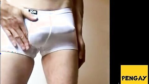 Big Cock Bulge in See-Through Lycra Underwear