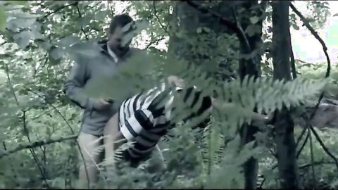 Outdoor Bareback Sex and Blowjob