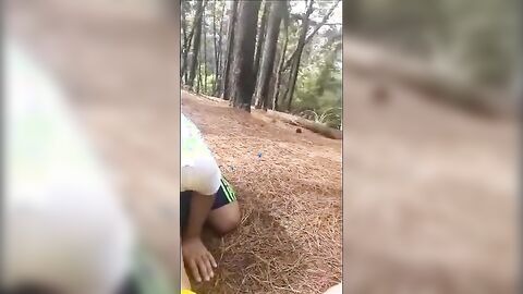 Outdoor Bareback Sex and Blowjob