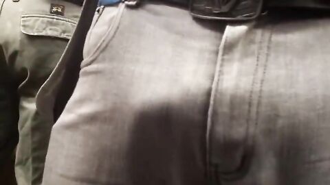 Hunk with a Big Bulge in Metro: Amateur Outdoor Adventure