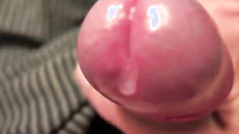 Uncut Foreskin Gaming Closeup with Cum