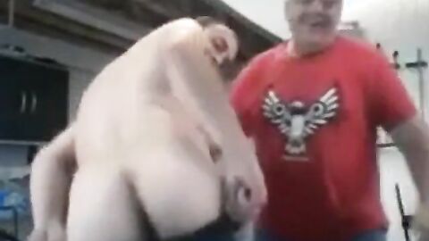 Dancing Daddy Bear Flashes His Big Cock on Webcam