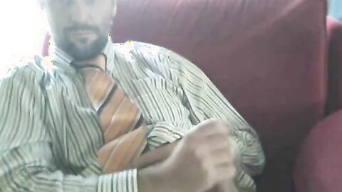 Amateur Bear Daddy Jerks Off in Suit