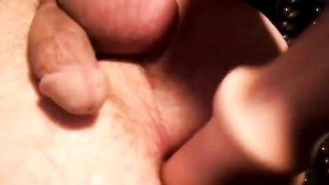 Crossdresser gapes his ass and cums hard