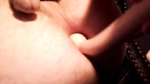 Crossdresser gapes his ass and cums hard