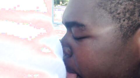 Chubby Gay Interracial Blowjob in Public
