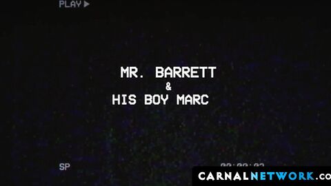 Tucker barett runs his hands over his boy's body and laps his balls and cock with his