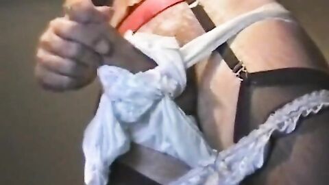 First Time with Pad in Panties - Vintage Amateur Crossdresser Fun!
