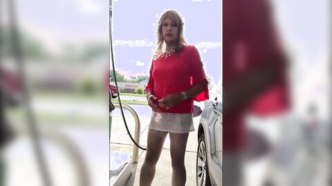 Crossdresser Fun at the Gas Station