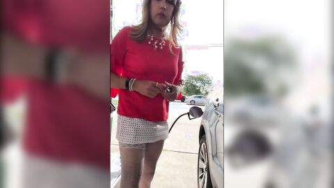 Crossdresser Fun at the Gas Station