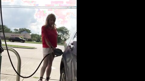 Crossdresser Fun at the Gas Station