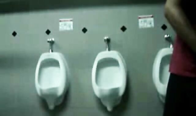 Public Handjob in a Restroom by Bigcockflasher