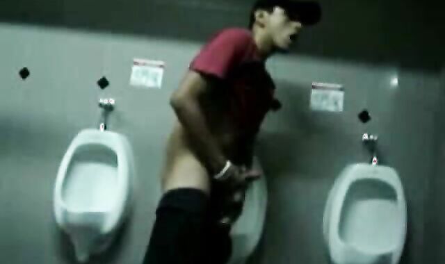Public Handjob in a Restroom by Bigcockflasher