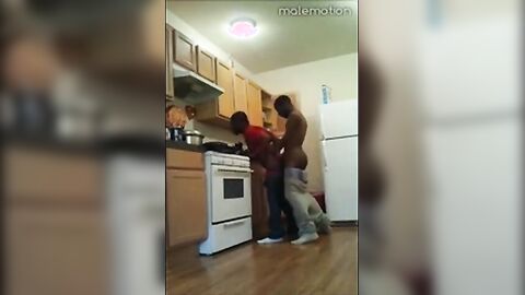 Black Twinks' Kitchen Banging
