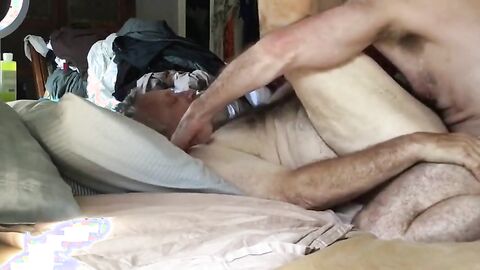 Mature Gay Daddy Barebacks His Hunk Lover