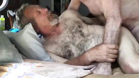 Mature Gay Daddy Barebacks His Hunk Lover