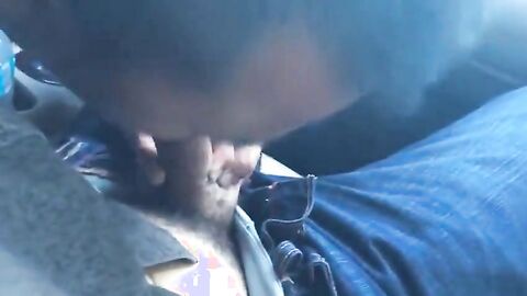 Twink Sucks Big Cock in a Car