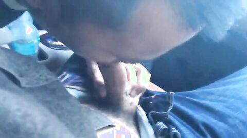 Twink Sucks Big Cock in a Car