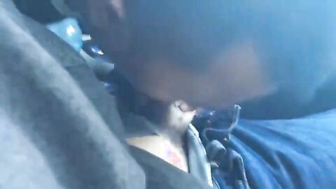 Twink Sucks Big Cock in a Car