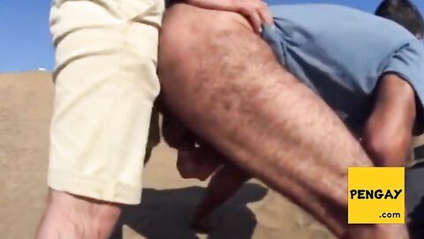 Bareback Outdoor Adventure With A Stranger On A Dune