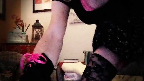 Big-Cock Crossdresser Erika69tv Strips, Strokes, and Cums on Cam