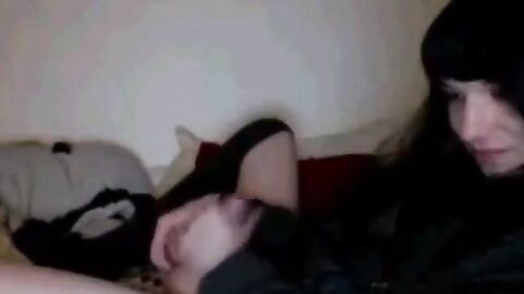 Self-Sucking Crossdresser Blasts Cum in Mouth