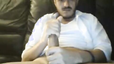 Huge Cock Latin Stud Explodes with Cum on Webcam