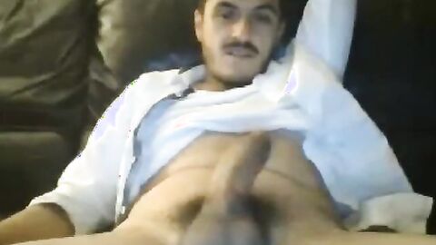 Huge Cock Latin Stud Explodes with Cum on Webcam