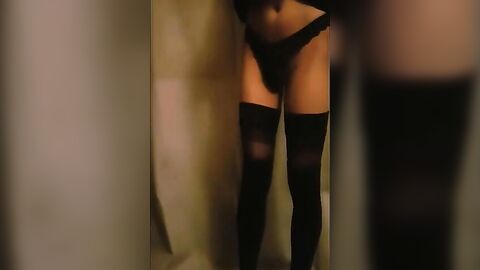 Asian Twink's Spanking in Stockings