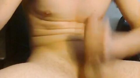 Uncut Twink Self-Sucks His Big Cock