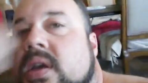 Fat Amateur Bear Sucks Daddy's Cock