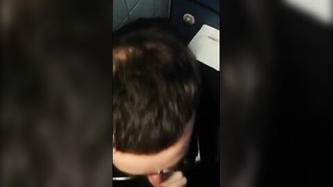 Bearded Guy Sucks Interracial Cock in a Public Restroom