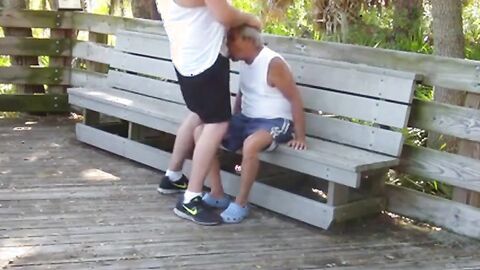 Daddies Have Outdoor Fun in Public Park