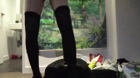 Asian Crossdresser Stretched Out by Sex Toy