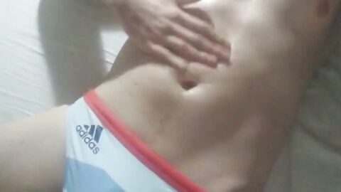 Twink in Speedos Strokes and Wanks on Webcam