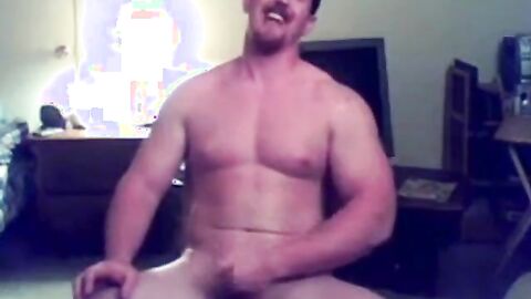 Ginger Muscle Stud Masturbates on Webcam