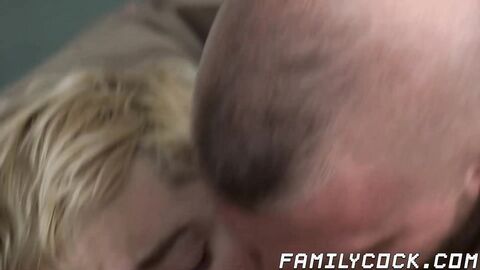 Twink has his ass rimmed by stepbro before bareback pounding