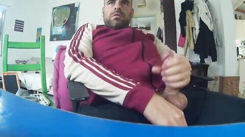 Big-Cock Bear Masturbating on Webcam