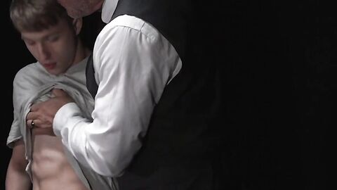 Noah White's cock throbbed as his master started to play with his sweet boy hole usin
