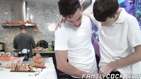 My stepsons Dakota Lovell and Gabriel are touching each other so I joined them
