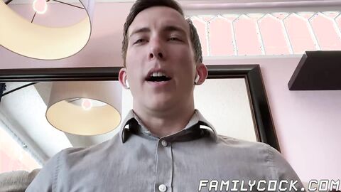 My well built stepbrother Johnny Ford eats my dick while Im on a virtual meeting